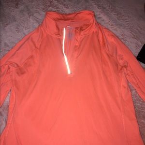 quarter zip-up long sleeve workout shirt